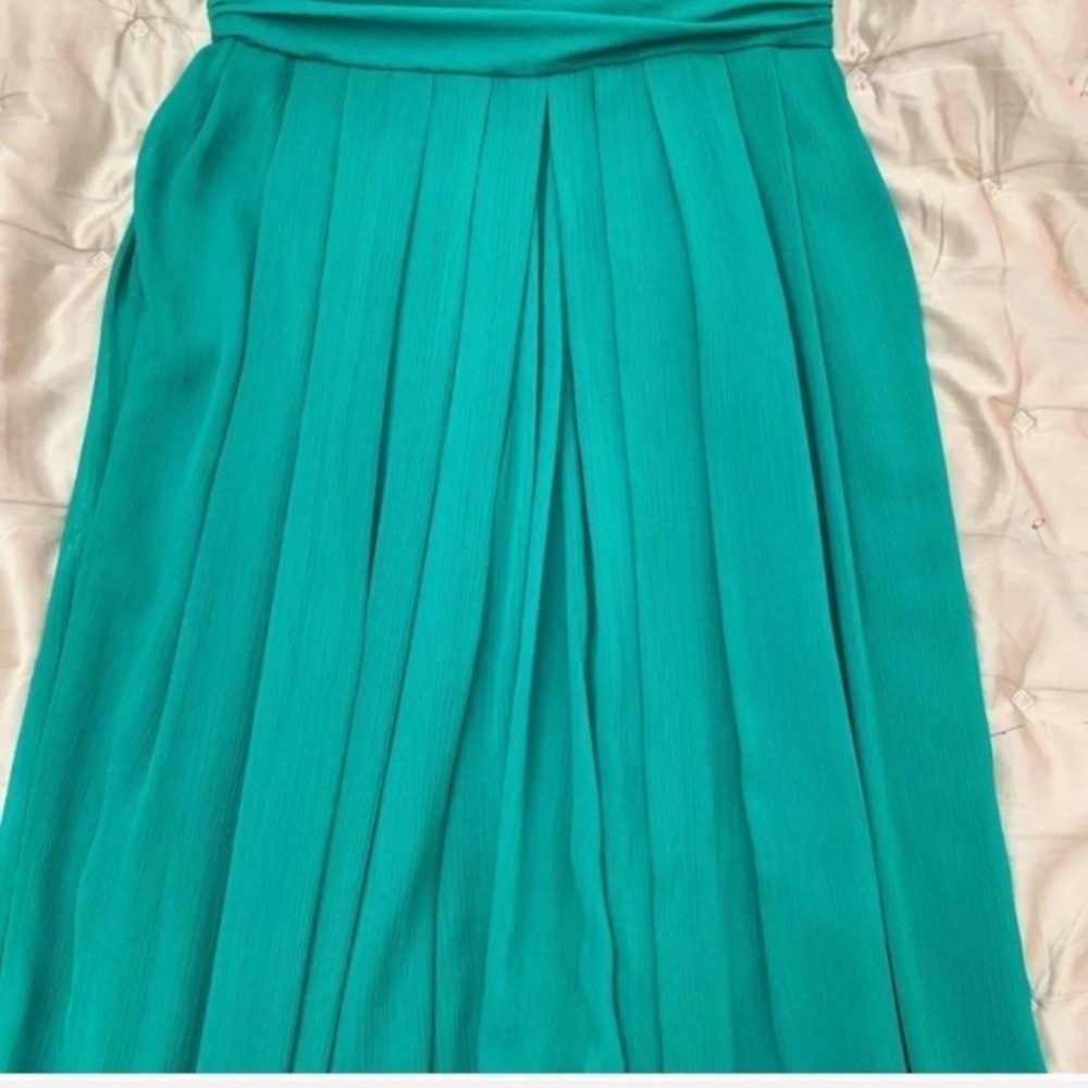 Badgley Mischka Green Teal Sweetheart Evening Gown - Picture 4 of 7